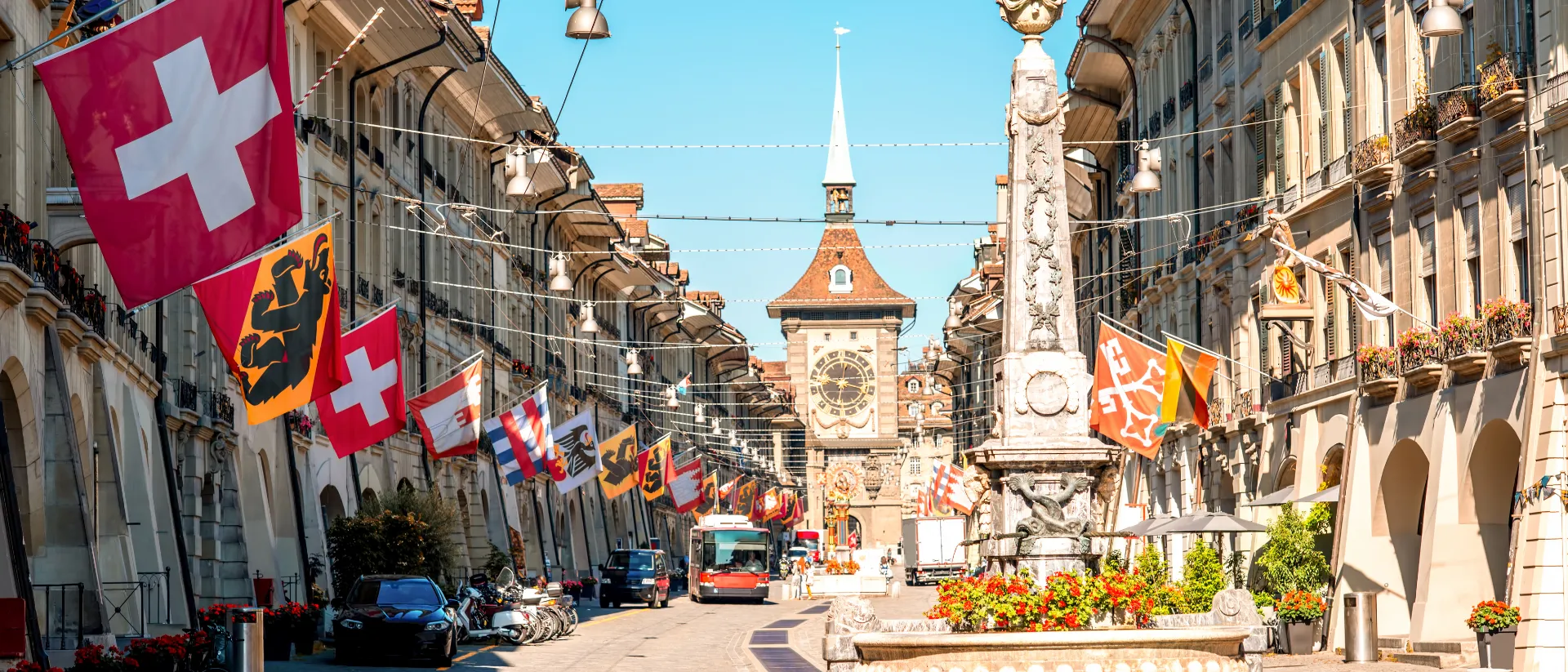 Rue Kramgasse à Berne, en Suisse