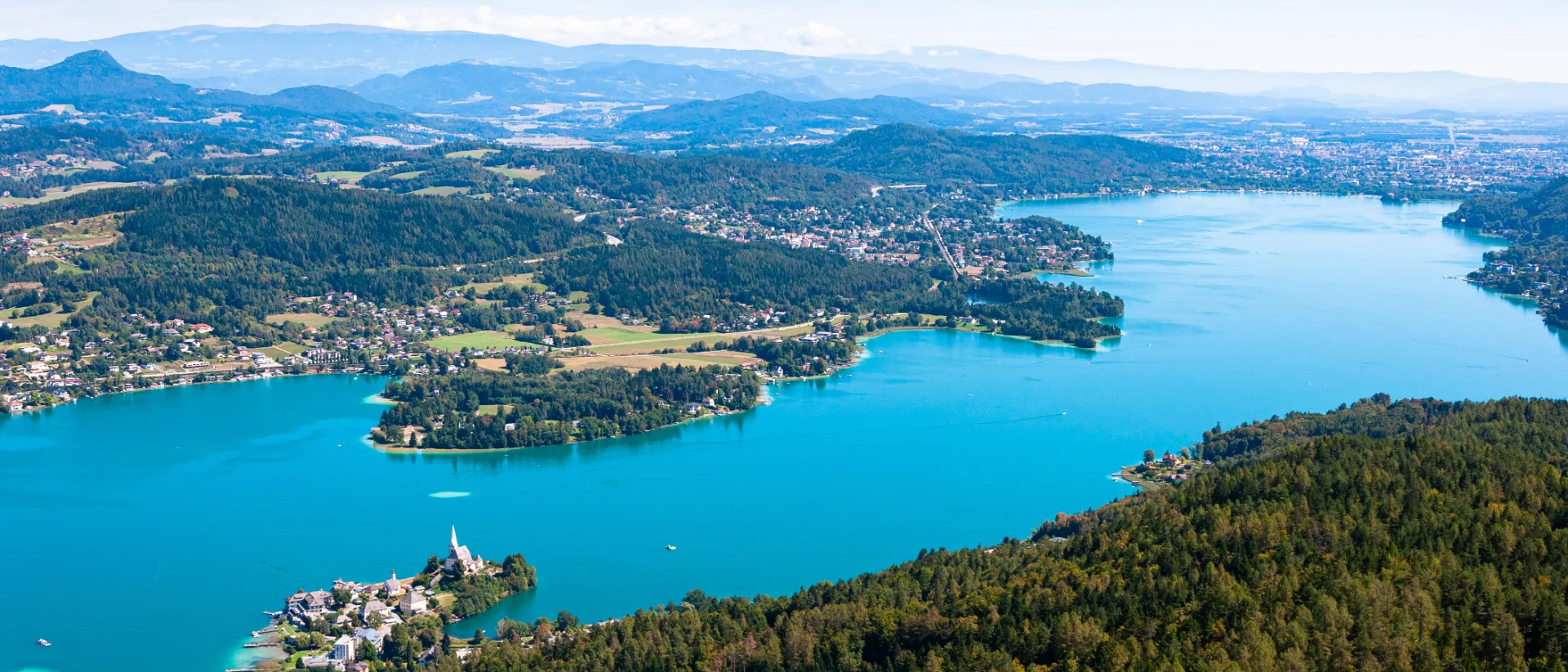 Wörthersee mit Blickrichtung Klagenfurt