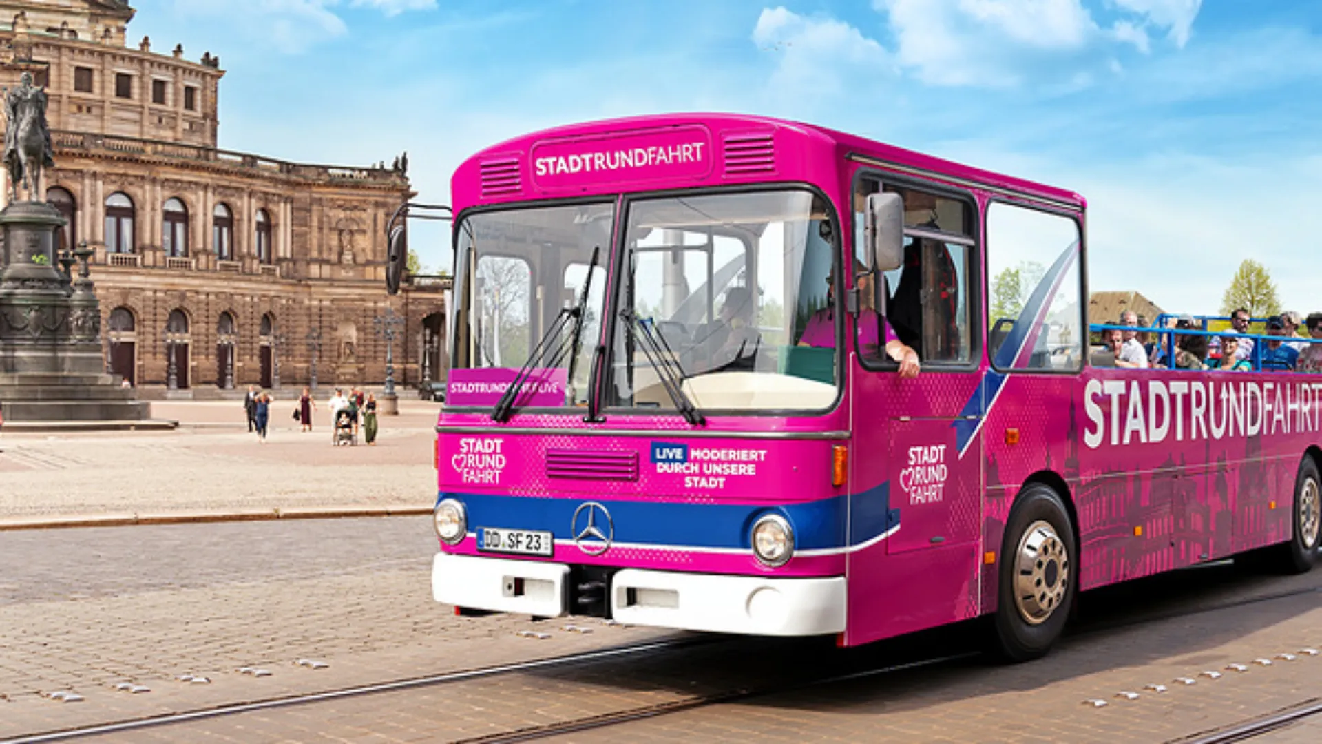 Die große Stadtrundfahrt live durch Dresden