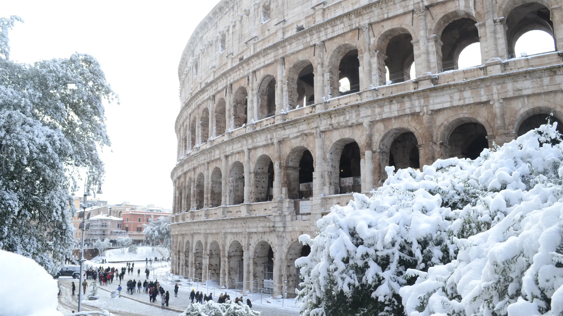 Das Colluseum in Rom im Winter