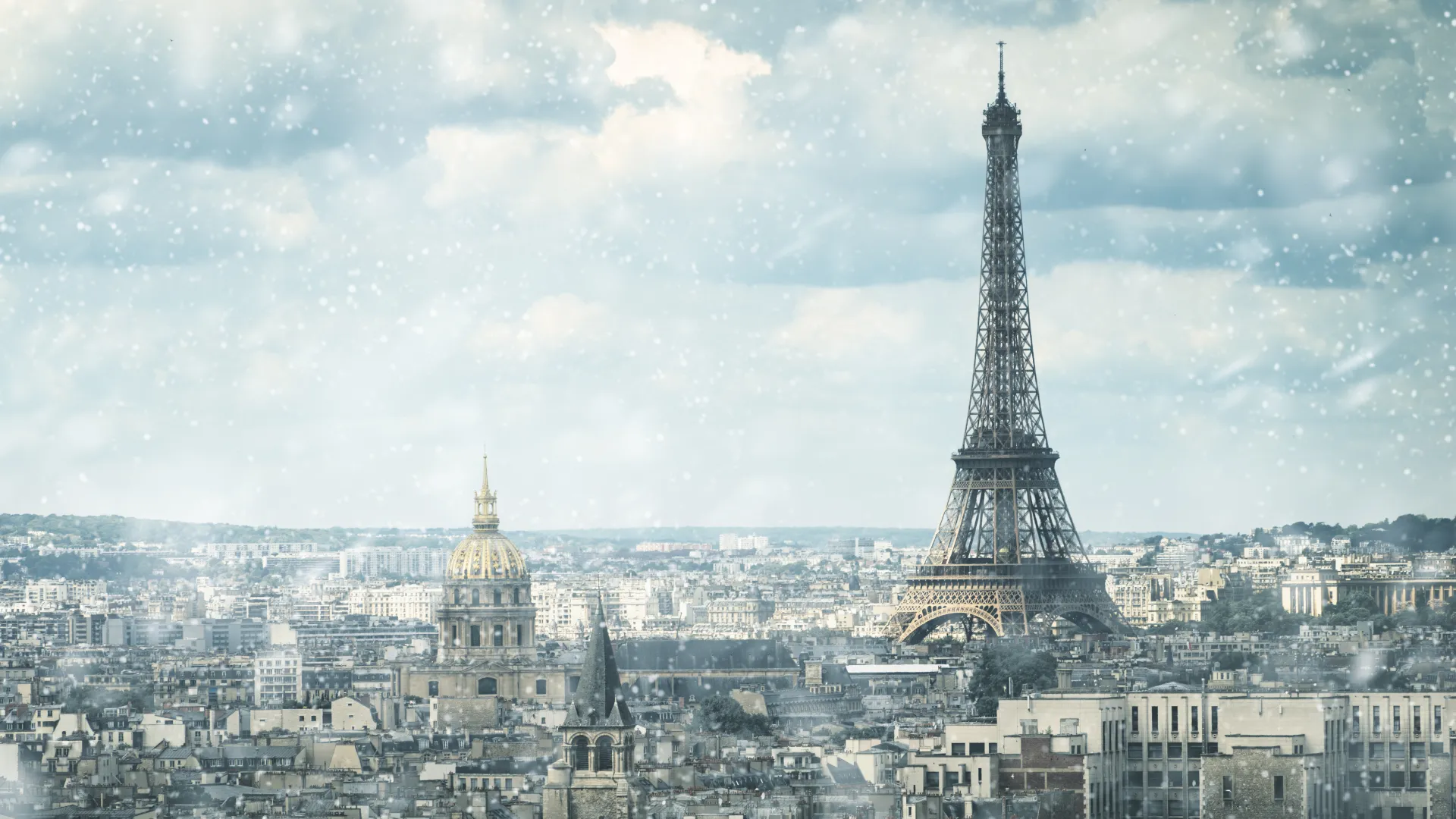 Der Eifelturm in Paris im Winter