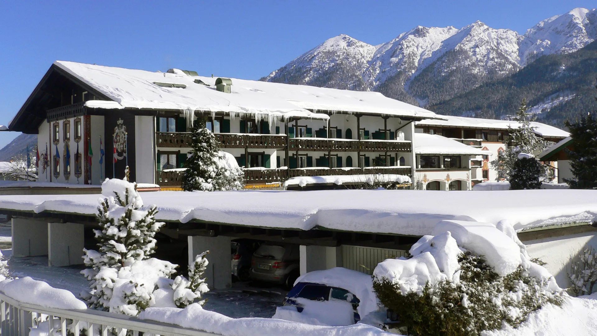 Parkhotel Wallgau - Außenansicht Winter