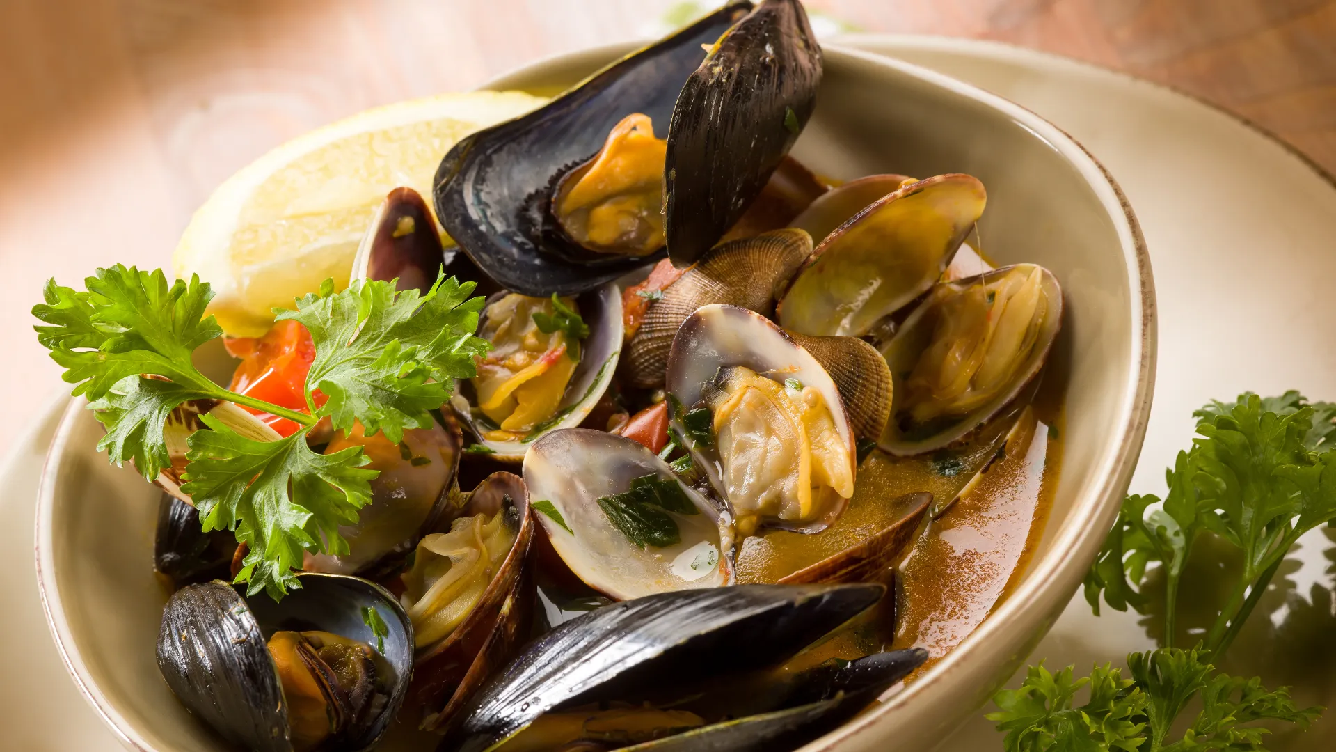Muschel- und Clam-Suppe