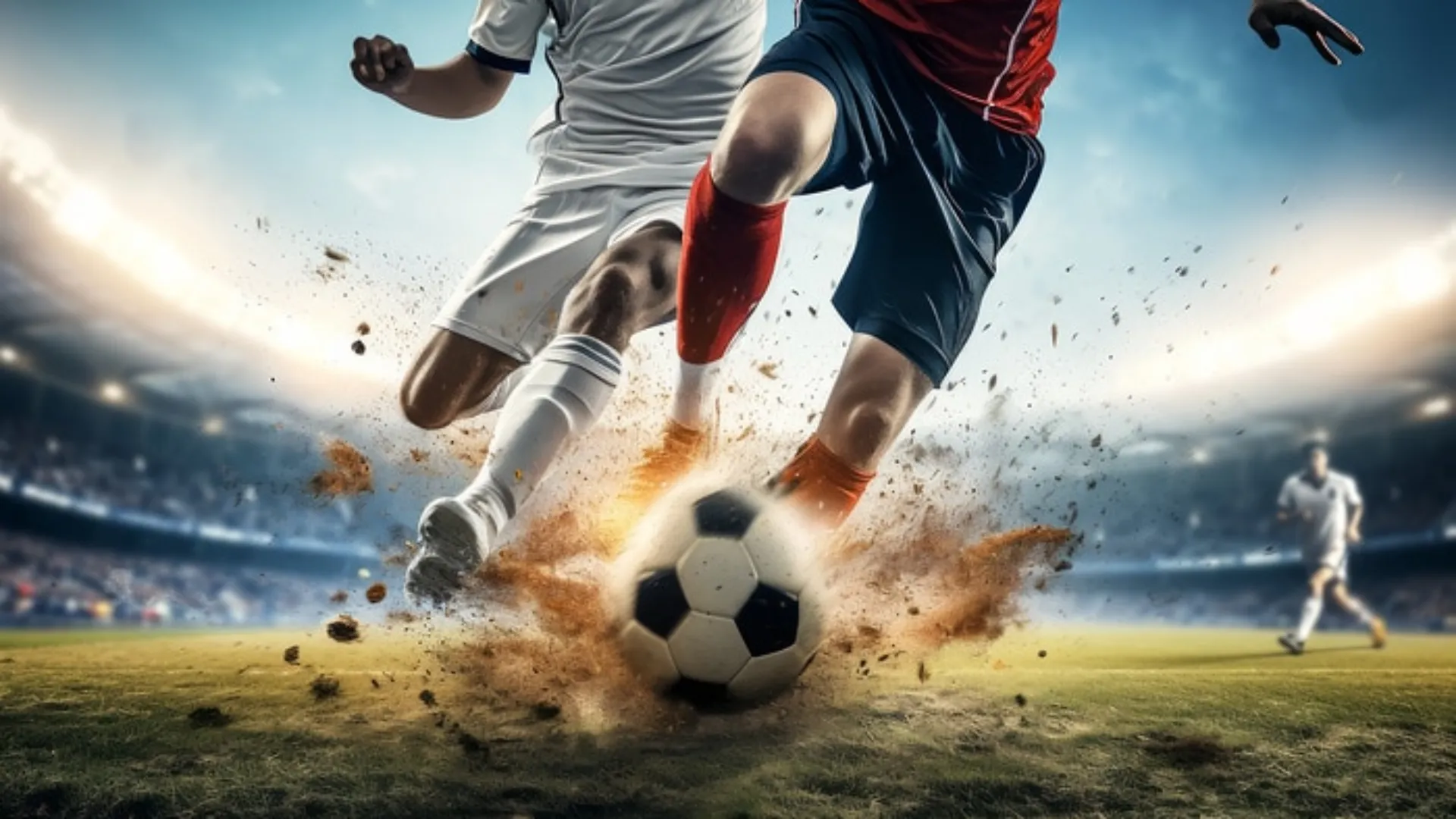 Spannender Zweikampf im Fußballspiel