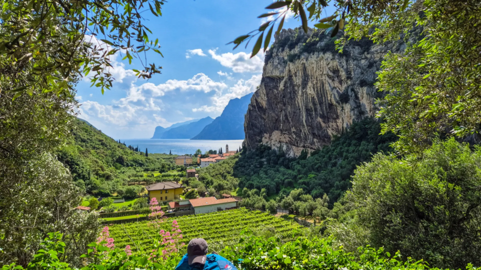 Nago mit Weinbergen und Gardasee