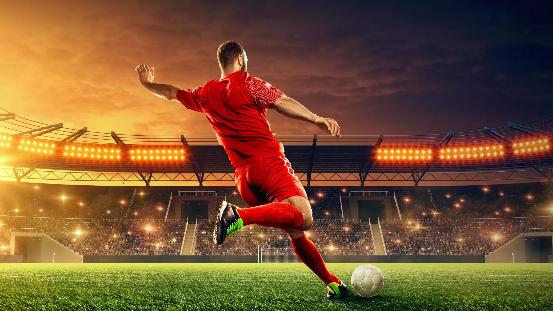 Fußballspieler im Stadion