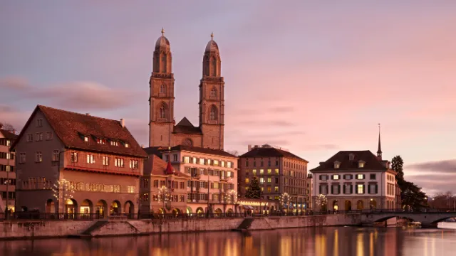 Sonnenuntergang in Zürich