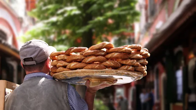 Simit-Verkäufer in Istanbul