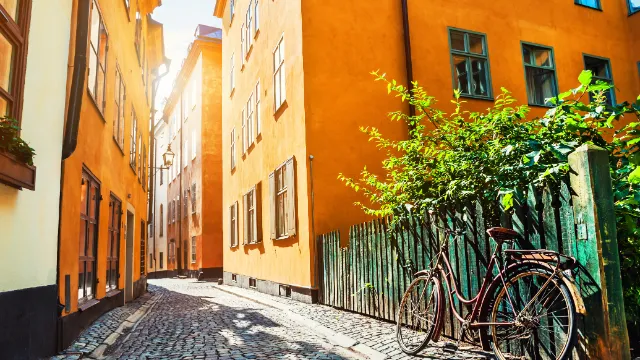 Ein Fahrrad in Stockholm