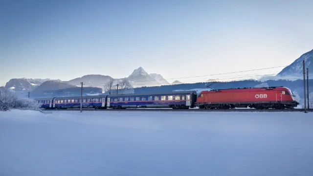 ÖBB Nightjet Landschaft Winter